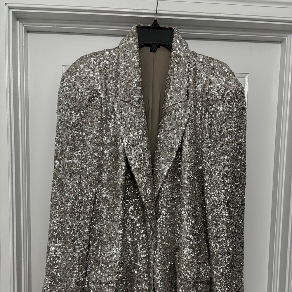 Express Silver Sequin Blazer